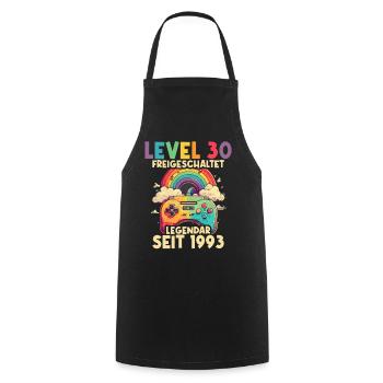 1993 Level 30 Jahre Gaming 30er 30 Geburtstag - Kochschürze - Schwarz - Vorne - AI Model Male 185 dark (185cm)