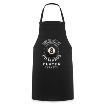 Billiards Pool Player Ball Grandpa - Cooking Apron - black - Front - AI Model Male 185 dark (185cm)