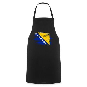 Bosnien Flagge used - Kochschürze - Schwarz - Vorne - AI Model Male 185 dark (185cm)