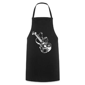 Double Bassist Double Bass with Cats - Kochschürze - Schwarz - Vorne - AI Model Male 185 dark (185cm)