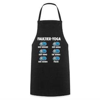 Faultier Yoga - Kochschürze - Schwarz - Vorne - AI Model Male 185 dark (185cm)
