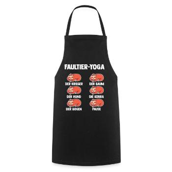 Faultier Yoga - Kochschürze - Schwarz - Vorne - AI Model Male 185 dark (185cm)