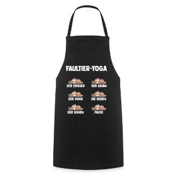 Faultier Yoga - Kochschürze - Schwarz - Vorne - AI Model Male 185 dark (185cm)