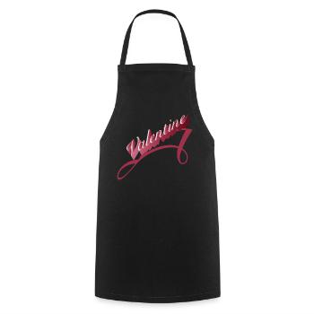 typographie romantique de la Saint-Valentin dans les tons de rouge - Tablier de cuisine - noir - Devant - AI Model Male 185 dark (185cm)
