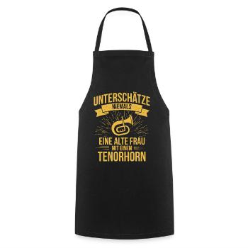 Tenorhorn Tenorhornspieler Tenorhornist - Kochschürze - Schwarz - Vorne - AI Model Male 185 dark (185cm)
