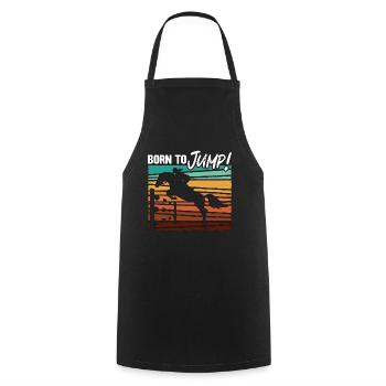 Show Jumping Born To Jump Retro Equine Show Jumper - Cooking Apron - black - Front - AI Model Male 185 dark (185cm)