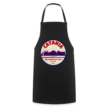 Insigne vintage Catania Skyline - Tablier de cuisine - noir - Devant - AI Model Male 185 dark (185cm)