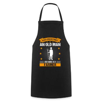 Agriculteur Agriculteur Vieil homme disant cadeau d’homme - Tablier de cuisine - noir - Devant - AI Model Male 185 dark (185cm)