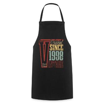 1998 Birthday Year of birth Year of construction Vintage Retro - Cooking Apron - black - Front - AI Model Male 185 dark (185cm)