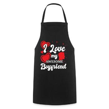 Petite amie, petit ami, homme, partenaire de la Saint-Valentin - Tablier de cuisine - noir - Devant - AI Model Male 185 dark (185cm)