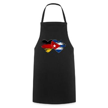 Germany Cuba flag used heart - Cooking Apron - black - Front - AI Model Male 185 dark (185cm)