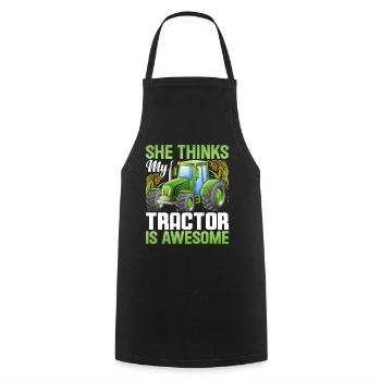 Farmer Tractor Farming Quota for Farmers - Cooking Apron - black - Front - AI Model Male 185 dark (185cm)
