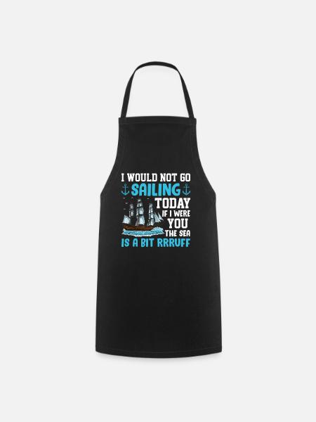 Yacht sail that says funny sailboat - Cooking Apron - black