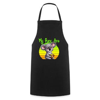my puns are koala tea - Kochschürze - Schwarz - Vorne - AI Model Male 185 dark (185cm)