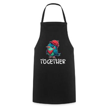 Petite amie, petit ami, homme, partenaire de la Saint-Valentin - Tablier de cuisine - noir - Devant - AI Model Male 185 dark (185cm)
