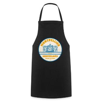 Montpellier Vintage City Logo Sticker - Cooking Apron - black - Front - AI Model Male 185 dark (185cm)