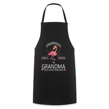 Großmutter Liebe Oma Geschenk Flamingo Grammingo - Kochschürze - Schwarz - Vorne - AI Model Male 185 dark (185cm)