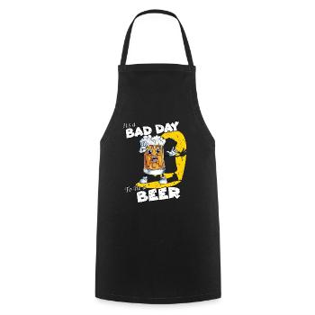 Bière le week-end de vacances Anniversaire sportif - Tablier de cuisine - noir - Devant - AI Model Male 185 dark (185cm)