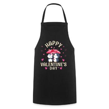 Petite amie, petit ami, homme, partenaire de la Saint-Valentin - Tablier de cuisine - noir - Devant - AI Model Male 185 dark (185cm)