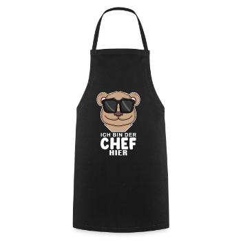 Cool Bär Chef Spruch - Kochschürze - Schwarz - Vorne - AI Model Male 185 dark (185cm)