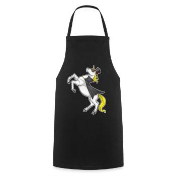 Unicorn Superhero Cloak - Cooking Apron - black - Front - AI Model Male 185 dark (185cm)
