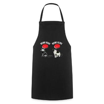 Wanted Schrodinger's Cat Alive Dead quantum physics - Cooking Apron - black - Front - AI Model Male 185 dark (185cm)