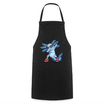 Axolotl mit roten Tanzschuhen Sonnenbrille Dabbing - Kochschürze - Schwarz - Vorne - AI Model Male 185 dark (185cm)