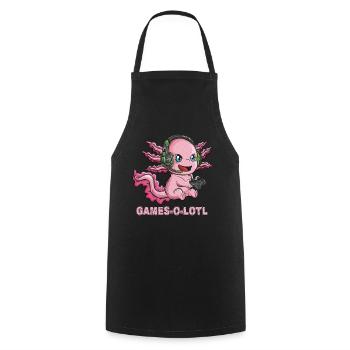 Games Games Play Axolotl Newt Games O Lotl - Cooking Apron - black - Front - AI Model Male 185 dark (185cm)