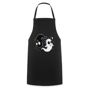 Ying Yang Enfants Fantôme Sorcière Heure Halloween - Tablier de cuisine - noir - Devant - AI Model Male 185 dark (185cm)