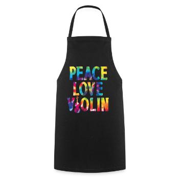 Violon Violoniste Fille Aquarelle - Tablier de cuisine - noir - Devant - AI Model Male 185 dark (185cm)