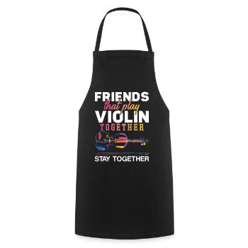 Violon Violoniste Besties Buddies - Tablier de cuisine - noir - Devant - AI Model Male 185 dark (185cm)