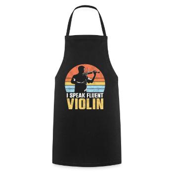 Violon Violoniste Rétro Vintage I - Tablier de cuisine - noir - Devant - AI Model Male 185 dark (185cm)