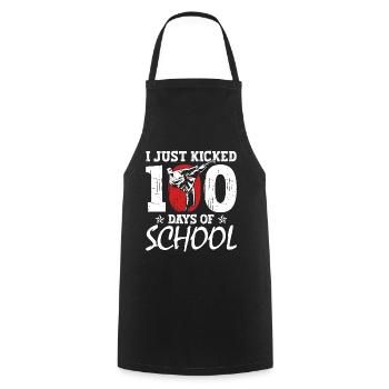 Je viens de botter 100 jours d’école - Tablier de cuisine - noir - Devant - AI Model Male 185 dark (185cm)