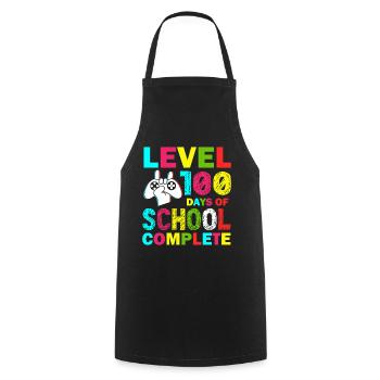 Level 100 days of school complete Kid Gamer - Cooking Apron - black - Front - AI Model Male 185 dark (185cm)