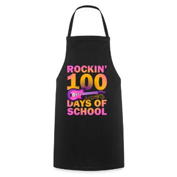 Rockin 100 jours d’école Guitariste Musicien - Tablier de cuisine - noir - Devant - AI Model Male 185 dark (185cm)