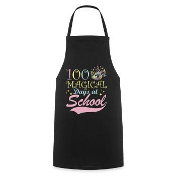 100 jours magiques à l’école Conte de fées fantastique - Tablier de cuisine - noir - Devant - AI Model Male 185 dark (185cm)