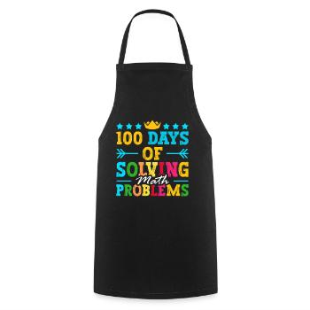 100 days to solve math problems - Cooking Apron - black - Front - AI Model Male 185 dark (185cm)