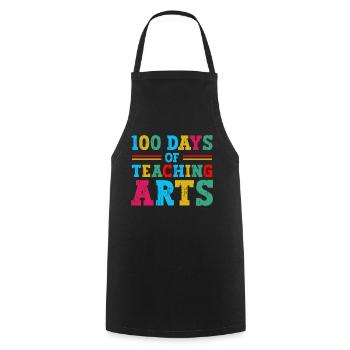100 days of art lessons in the classroom - Cooking Apron - black - Front - AI Model Male 185 dark (185cm)