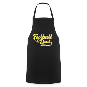 Cadeau Papa Football - Tablier de cuisine - noir - Devant - AI Model Male 185 dark (185cm)