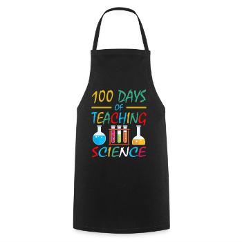 100 Tage Wissenschaftsunterricht Schulfachlehrer - Kochschürze - Schwarz - Vorne - AI Model Male 185 dark (185cm)