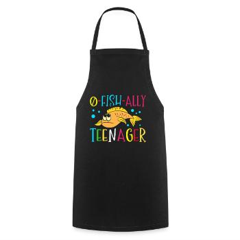 O-fish-ally Teenage Adolescents 100 Days - Cooking Apron - black - Front - AI Model Male 185 dark (185cm)
