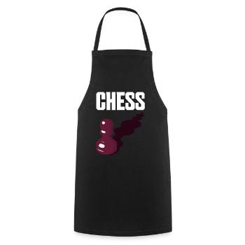 Pièce de pion d’échecs - Tablier de cuisine - noir - Devant - AI Model Male 185 dark (185cm)