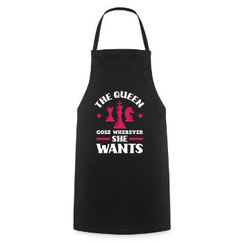 Chess Queen - Cooking Apron - black - Front - AI Model Male 185 dark (185cm)