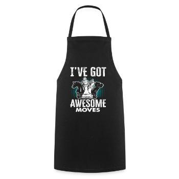 Fier cadeau de joueur d’échecs - Tablier de cuisine - noir - Devant - AI Model Male 185 dark (185cm)