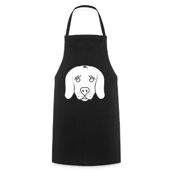 Chien (blanc) - Tablier de cuisine - noir - Devant - AI Model Male 185 dark (185cm)