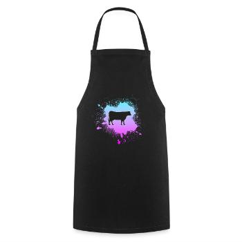 Cow - Cooking Apron - black - Front - AI Model Male 185 dark (185cm)