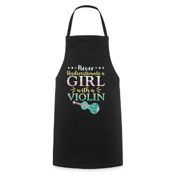 Violoniste Violoniste Fille Jamais - Tablier de cuisine - noir - Devant - AI Model Male 185 dark (185cm)