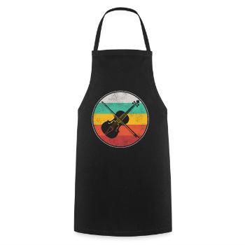 Violin Violinist Retro Vintage - Cooking Apron - black - Front - AI Model Male 185 dark (185cm)