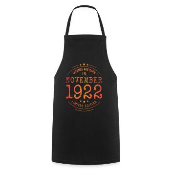Birthday November 1922 Limited Edition Vintage - Cooking Apron - black - Front - AI Model Male 185 dark (185cm)