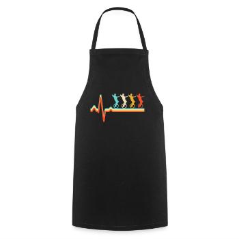 Unicycle Retro Heartbeat - Cooking Apron - black - Front - AI Model Male 185 dark (185cm)
